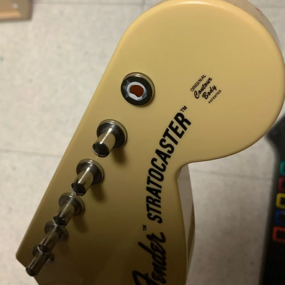 PS3 wireless Rock Band Harmonix & guitar Hero Guitars. One has cosmetic defects.